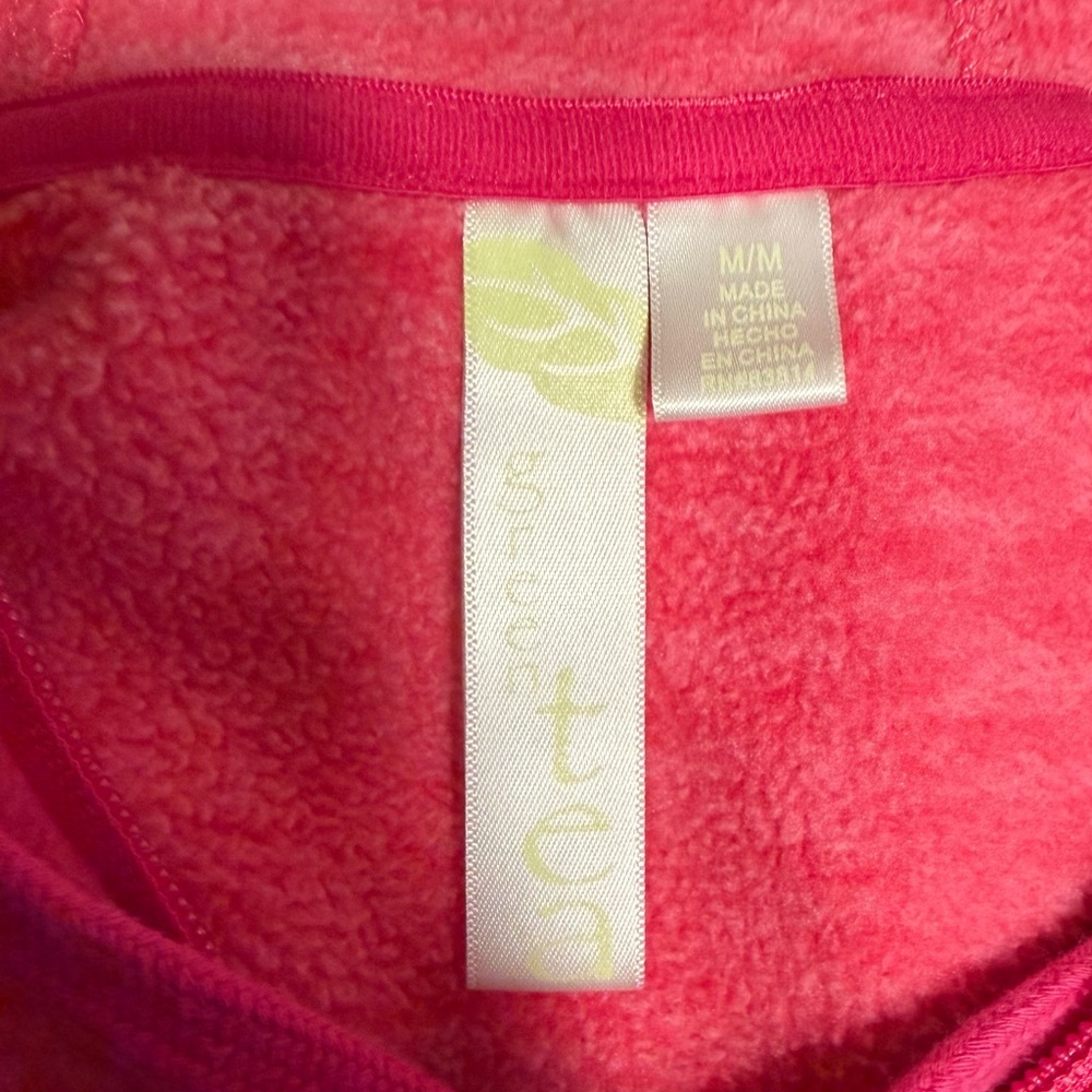 Green Tea Medium Ladies Zip-Up Hoodie Pink- Size Medium - Picture 3 of 4